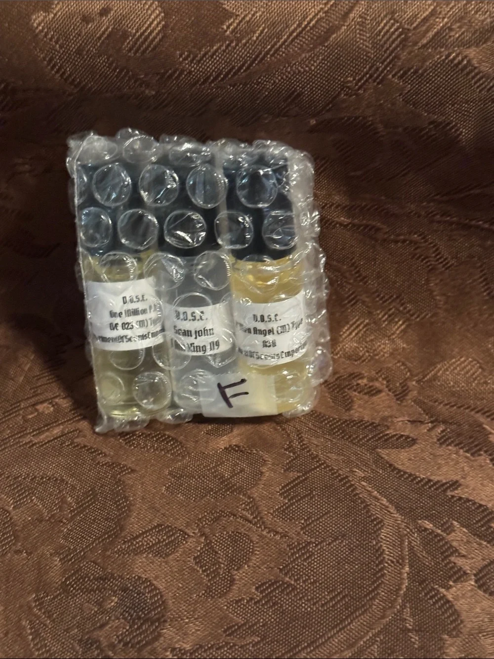 Mini Roll-On Sample Fragrance Trio Clear Glass with Black Caps tester fragrances